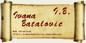 Ivana Batalović vizit kartica